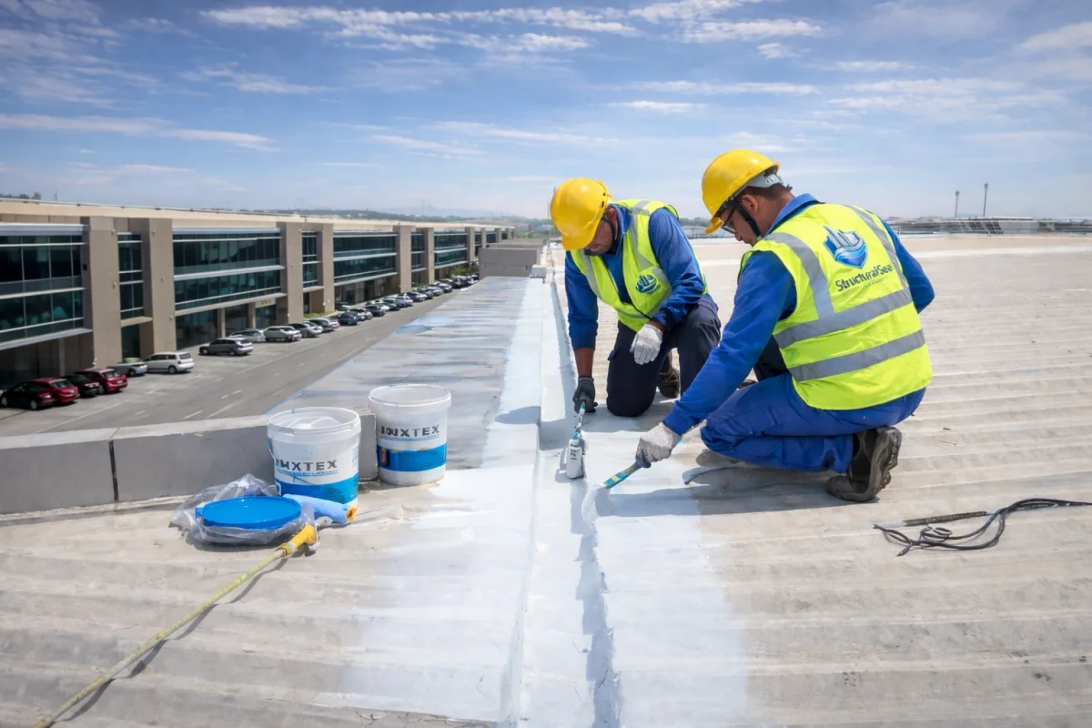 Metal Roof Gutter Waterproofing Treatment